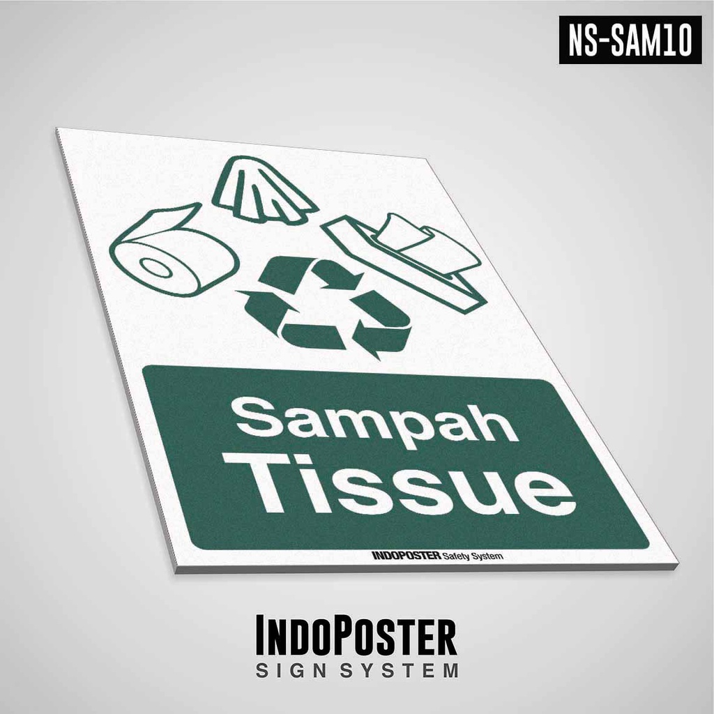 Jual Safety Sign Rambu K3 PVC ISO Sampah Tisu Tissue M 45x30cm Shopee