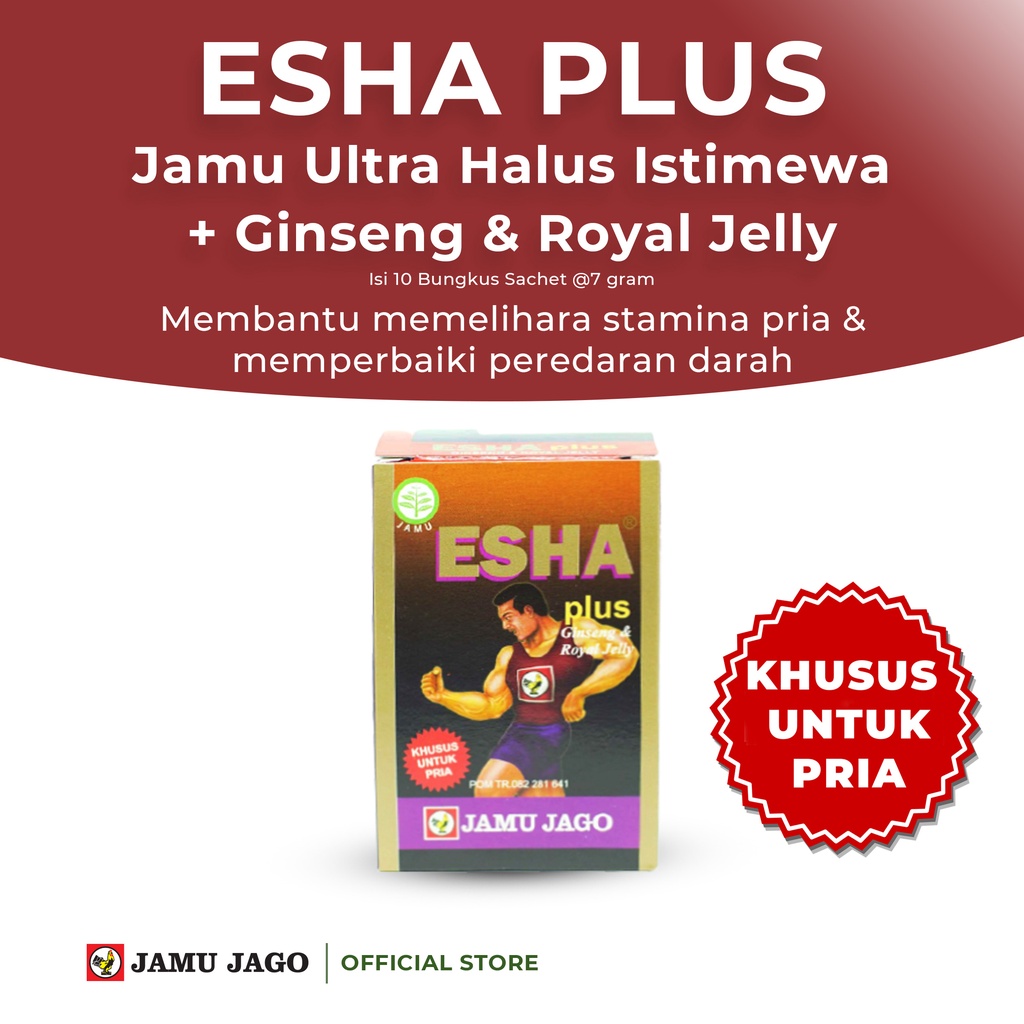 Jual Esha Plus Plus Ginseng Royal Jelly Jamu Serbuk Membantu