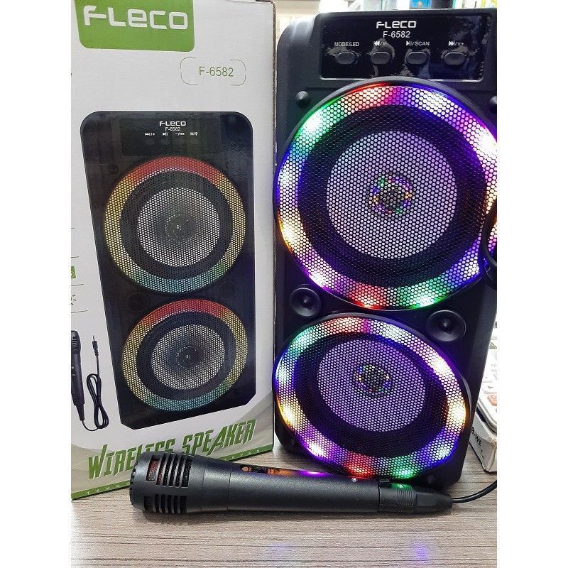 Jual Speaker Bluetooth Fleco F Led Plus Mic Karaoke Shopee Indonesia