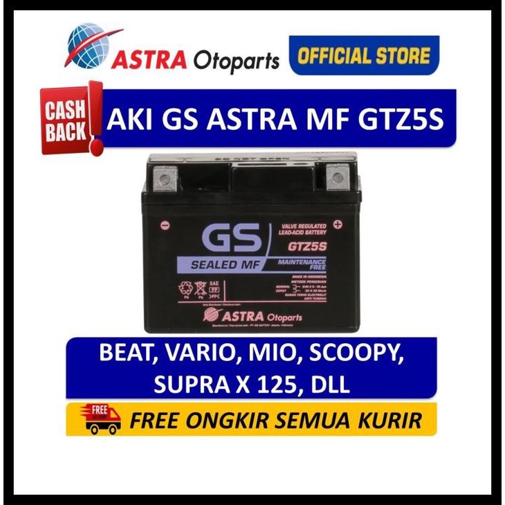 Jual Aki Motor Gs Astra Mf Gtz5S Beat Vario Mio Scoopy Gsmf Gtz 5S Kode