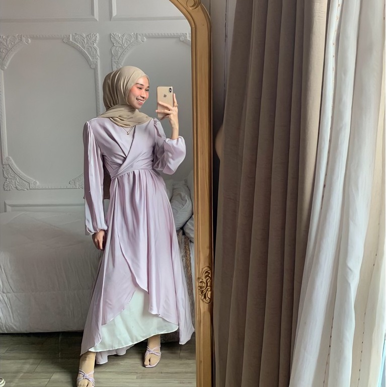 Jual Elena Tunik Dress By Talaoutfit Tunik Sateen Tunik Satin