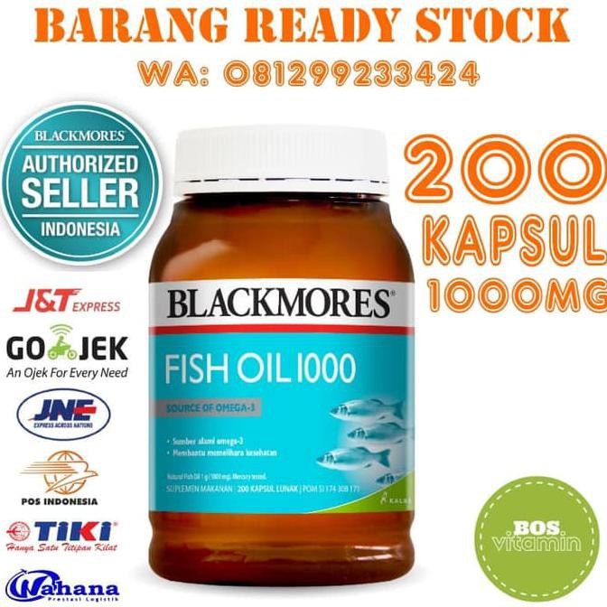 Jual Blackmores Fish Oil 1000Mg Bpom Kalbe 200 Kapsul Original