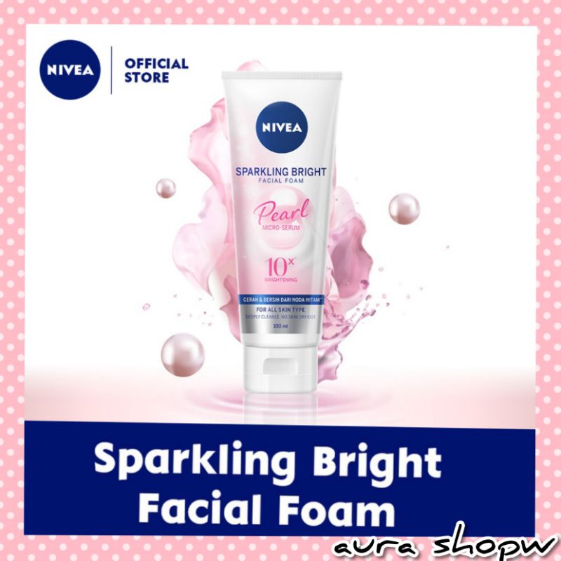 Jual COD NIVEA SPARKLING BRIGHT FACIAL FOAM PEARLY 100ML Shopee