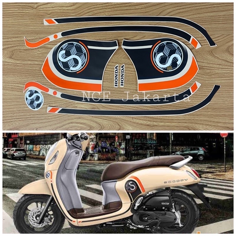 Jual Stiker Striping Motor Scoopy Fi Krem Fashion Cream Shopee