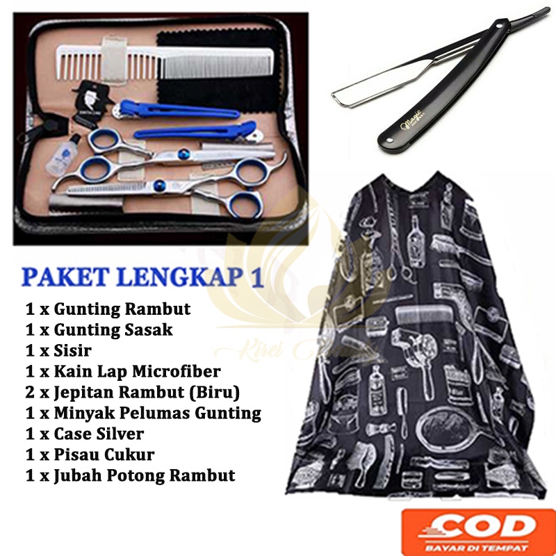 Jual Cod Paket Alat Cukur Rambut Gunting Rambut Gunting Sasak Set