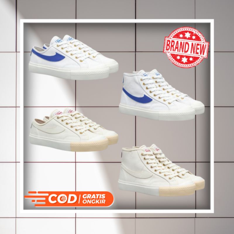 Jual Sepatu Compass Gazelle White Blue Cream Shopee Indonesia