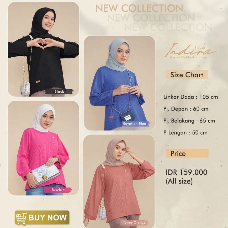 Jual Bl Indira Blouse By Nadheera Luxury New Nd Plain Series