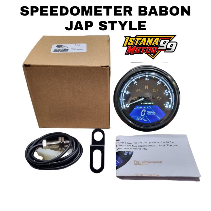 Jual Speedo Meter Digital Bulat Universal Speedometer Digital Babon