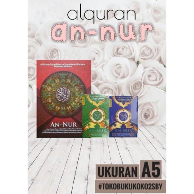 Jual ALQURAN AN NUR A5 TAJWID WARNA TERJEMAH DAN TRANSLITERASI PER