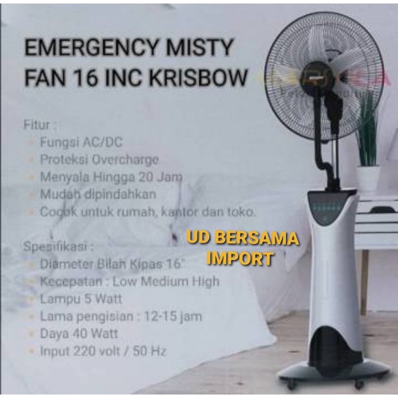 Jual Emergency Misty Fan Kipas Kabut Air Embun Recharge Rechargeable