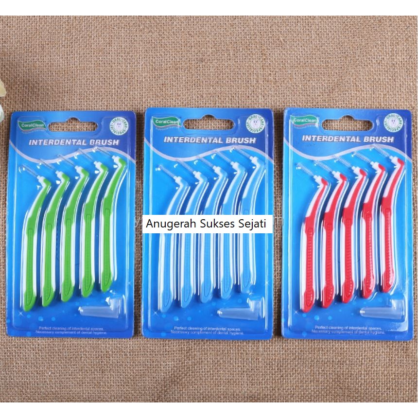 Jual Interdental Brush Bengkok Bentuk L Isi Pc Sikat Sela Gigi Dan