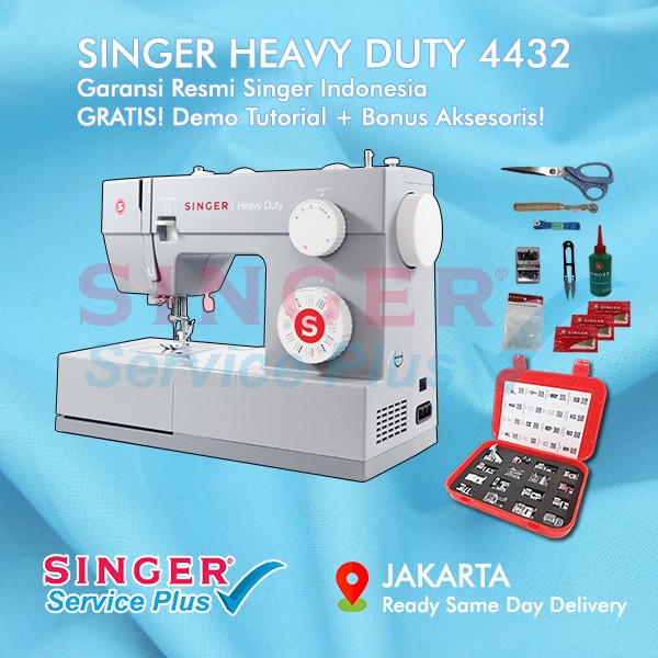 Jual Mesin Jahit SINGER Heavy Duty 4432 Bonus Free Demo Tutorial