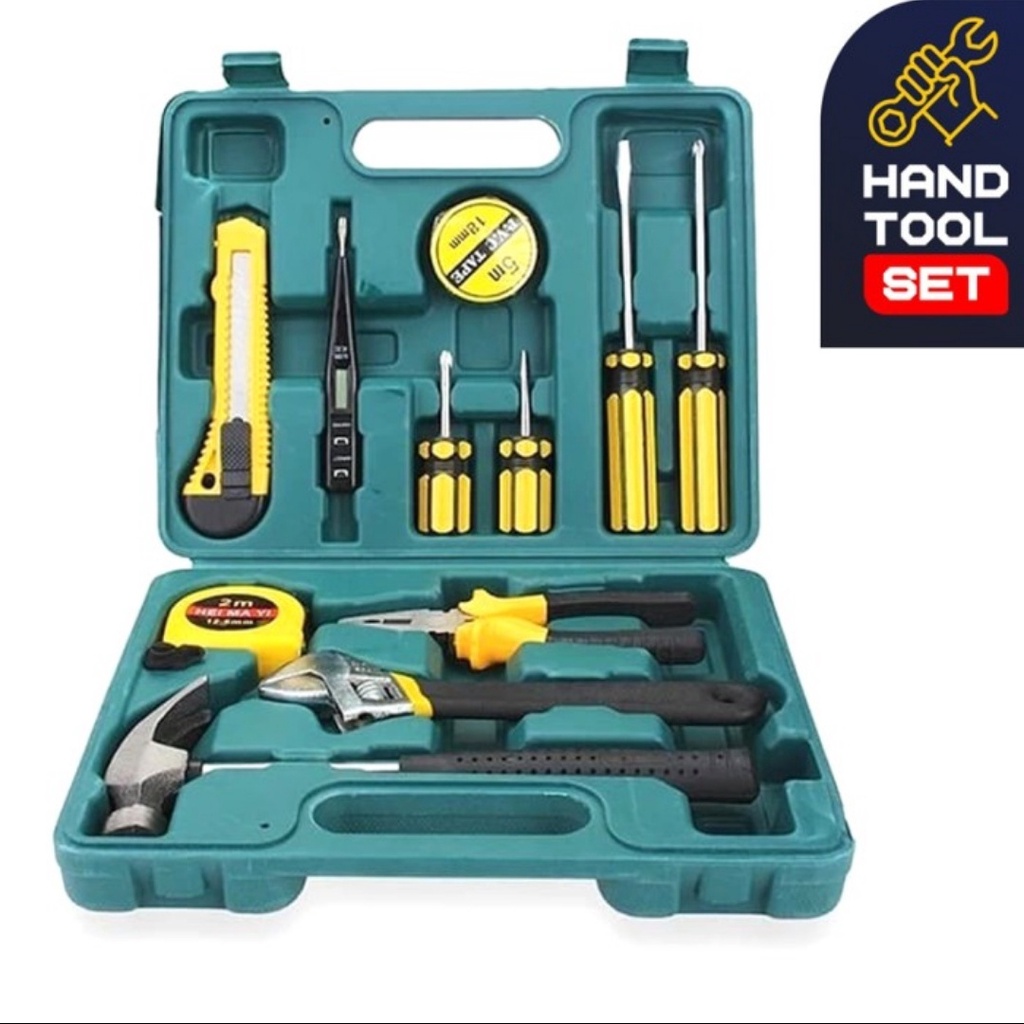 Jual Hand Tools Tool Kit LENGKAP Set 12in1 Perkakas Pertukangan Obeng