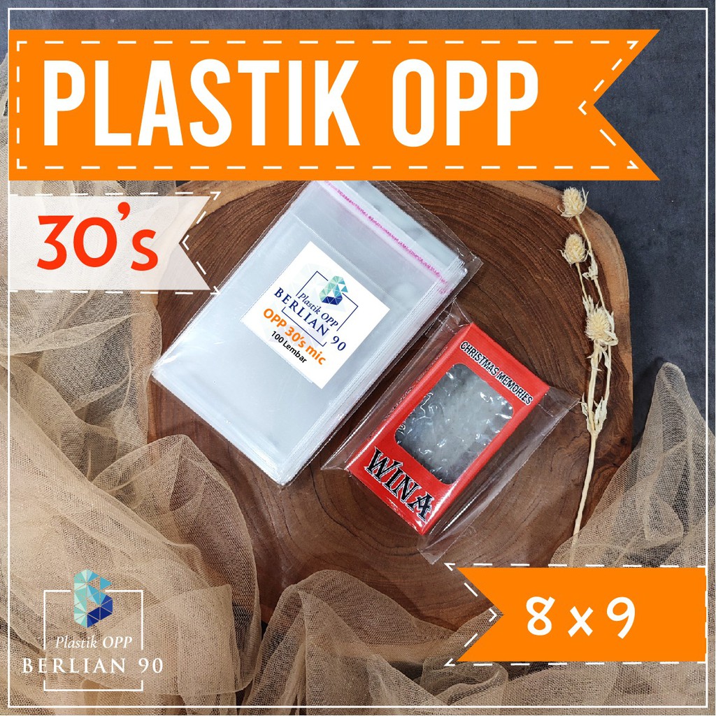 Jual PLASTIK OPP LEM 8 X 9 Cm 30s Micron PLASTIK OPP TEBAL Isi 100 PCS