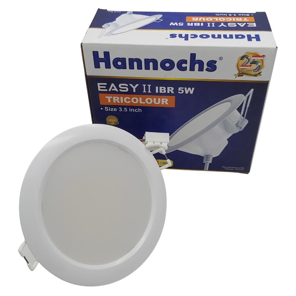 Jual Lampu Downlight Led Bulat Hannochs Easy 5 Watt Tricolour Ceiling