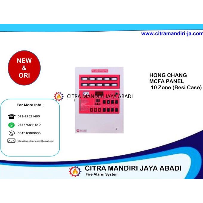 Jual Mcfa Panel 10 Zone Hong Chang Master Control Fire Alarm Besi Case