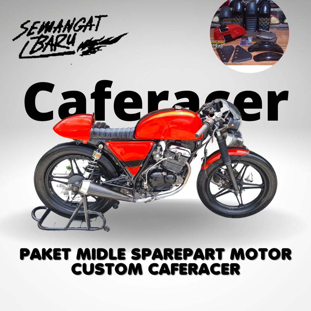 Jual PAKET MIDLE SPAREPART MOTOR CUSTOM CAFERACER JAPSTYLE BRATSTYLE