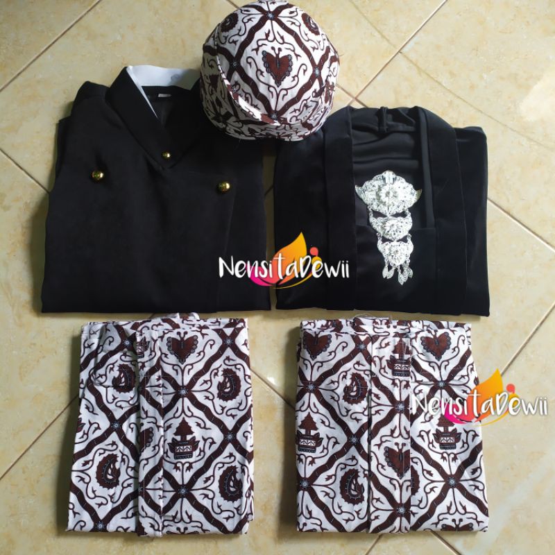 Jual Set Prewed Instan Baju Couple Prewedding Adat Jawa Solo Motif