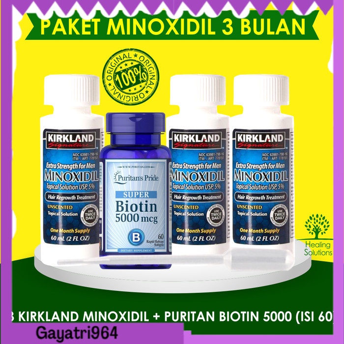 Jual Cod Kirkland Minoxidil Month Dan Puritan Isi Ready