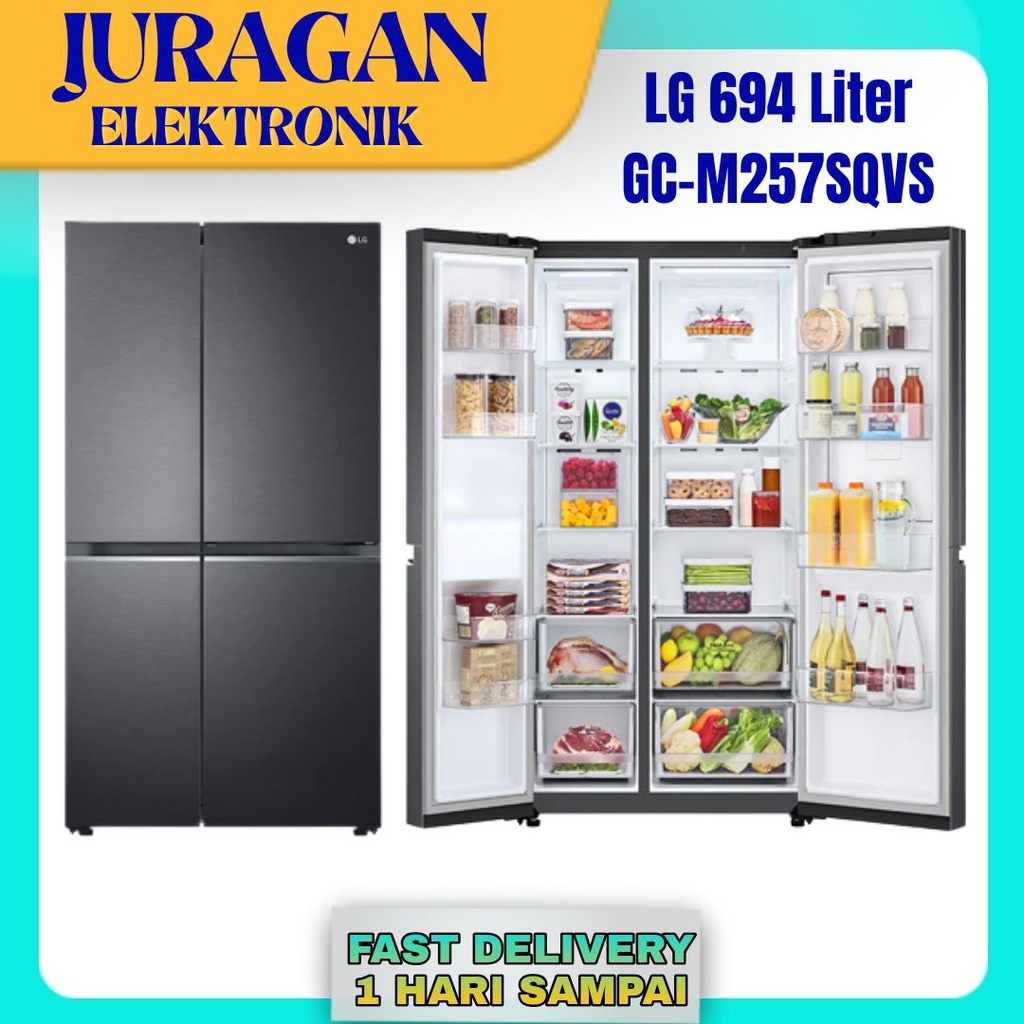 Jual LG Kulkas 2 Pintu Side By Side GC M257SQVS 694 Liter Door In Door