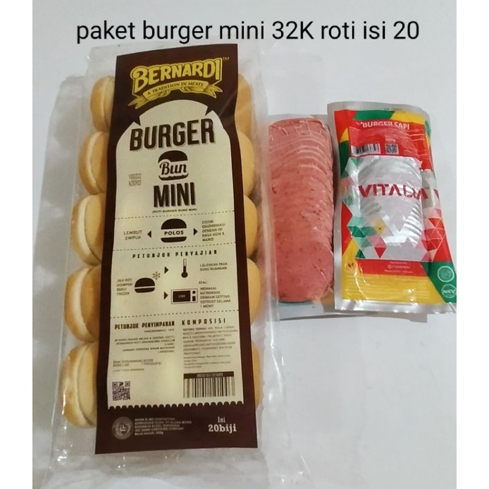 Jual Paket Roti Burger Mini Bernardi Isi Ham Vitalia Tambahkan