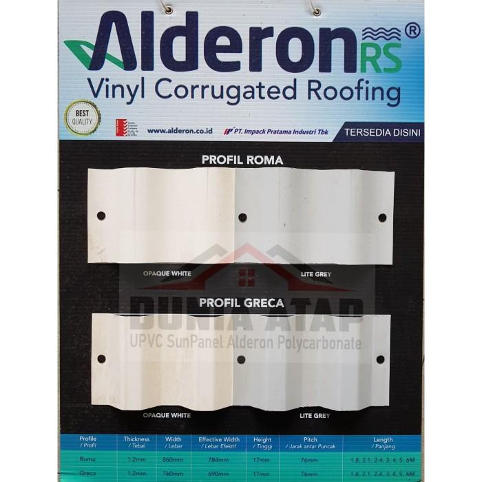 Jual ALDERON RS ATAP UPVC GELOMBANG Greca Kotak Harga Per Mtr Lari