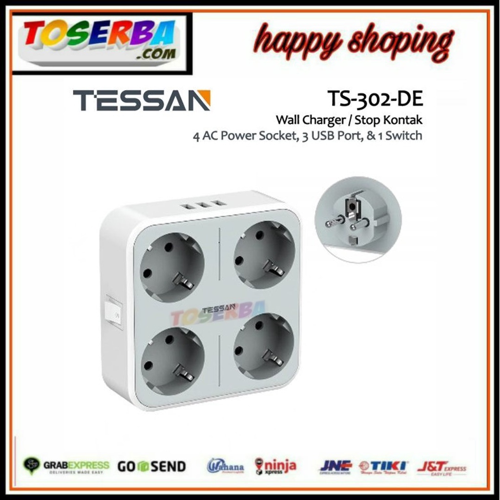 Jual Tessan Ts De Stop Kontak Ac Power Socket Usb Port