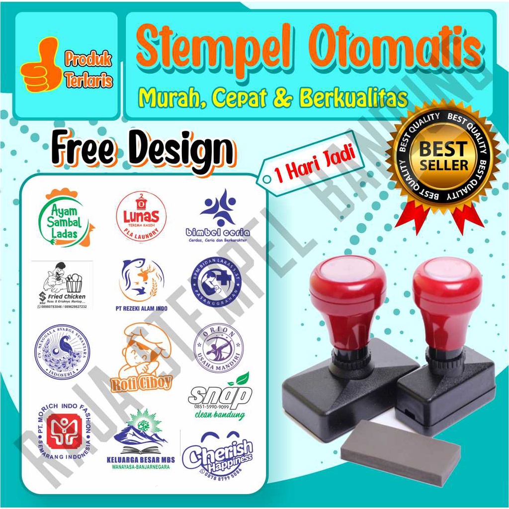 Jual Stempel Perusahaan Logo Nama Tandatangan Lunas Stample Flash Stemple Praktis Stampel