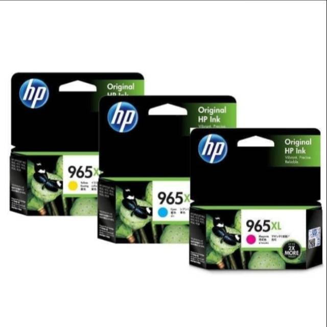 Jual TINTA CARTRIDGE HP 965 XL BK C M Y BLACK COLOUR ORIGINAL