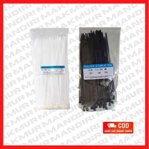 Jual Kabel Tis Cable Tie Kabel Ties 3mm Berbagai Ukuran Hitam Putih