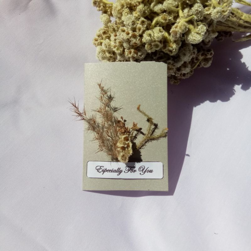 Jual Kartu Ucapan Bunga Kering Aesthetic Dried Flower Card TERMURAH