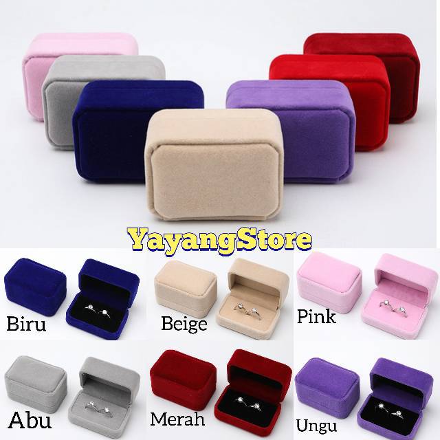 Jual Kotak Cincin Kotak Perhiasan Kalung Beludru Velvet Ring Box