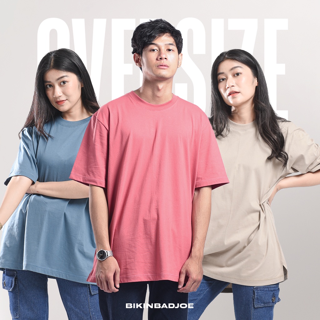 Jual Bikinbadjoe Kaos Oversize Polos Biru Coklat Mocca Murah