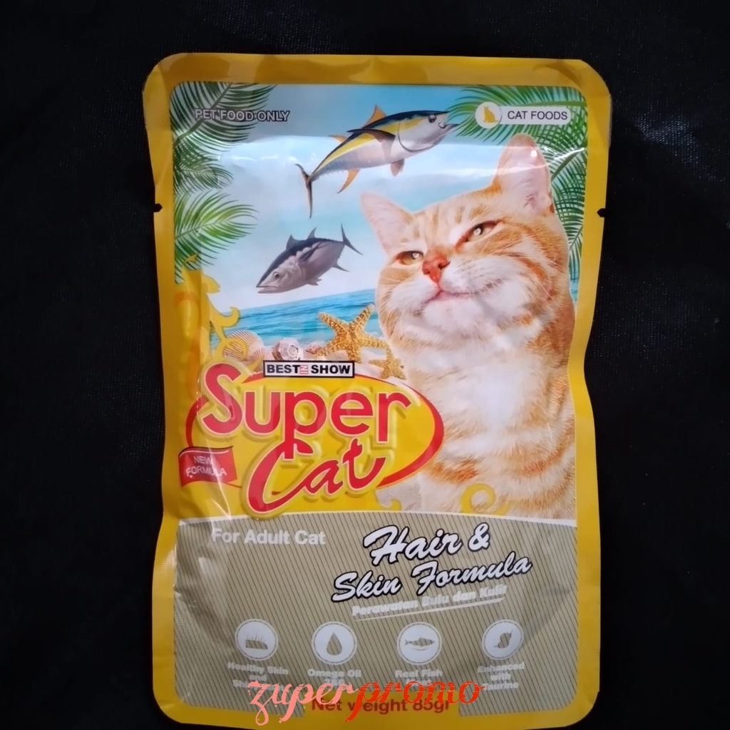 Jual Super Cat Pouch Adult Hair Skin Formula Gr Makanan Basah