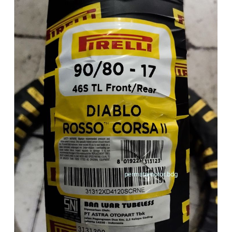 Jual Ban Pirelli 90 80 17 Diablo Rosso Corsa II Shopee Indonesia