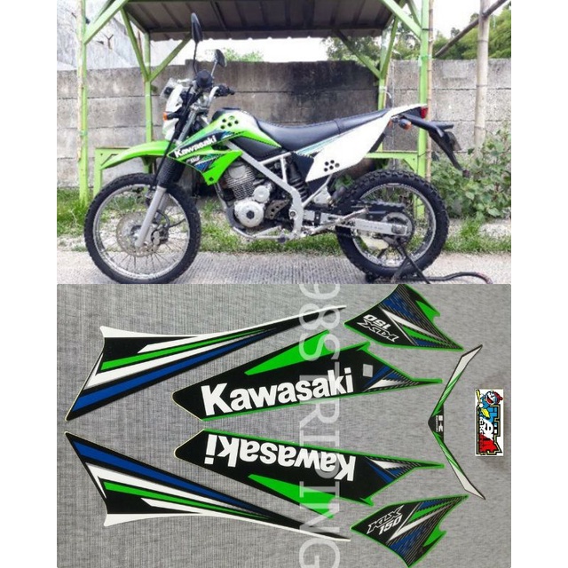 Jual STRIPING KLX 150 S HIJAU TAHUN 2015 STIKER STANDAR ORI KAWASAKI