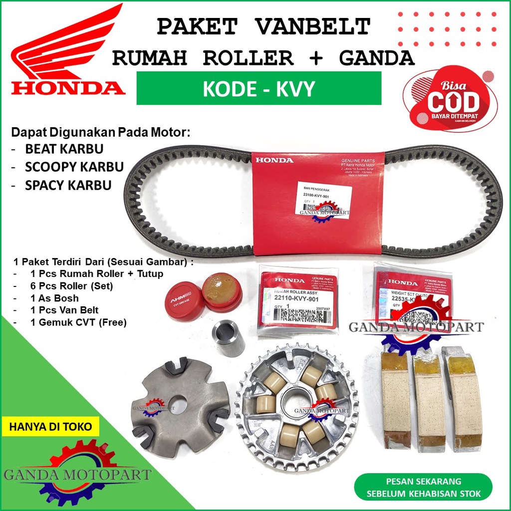 Jual Paket Rumah Roller Assy Set Beat Scoopy Spacy Karbu Gratis Gemuk