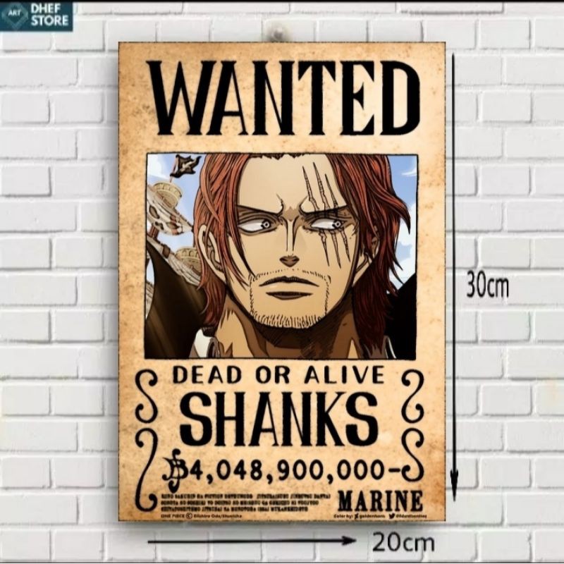 Jual Walldecor One Piece Karakter Shanks Hiasan Dinding Poster Anime