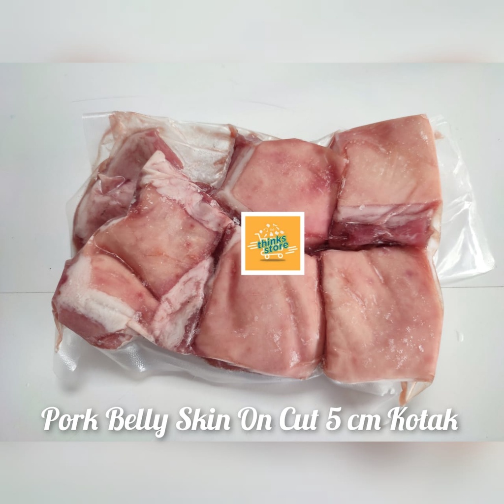 Jual Pork Belly Skin On Slice Samcan Babi Dengan Kulit Slice Babi