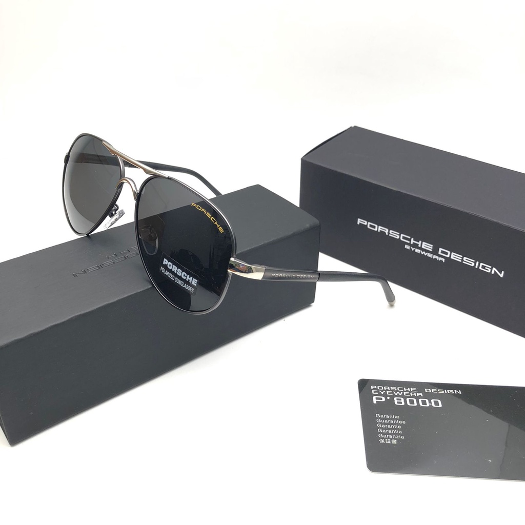 Jual Kacamata Pria Porsche Design Lensa Polarized Hitam Gold Fullset