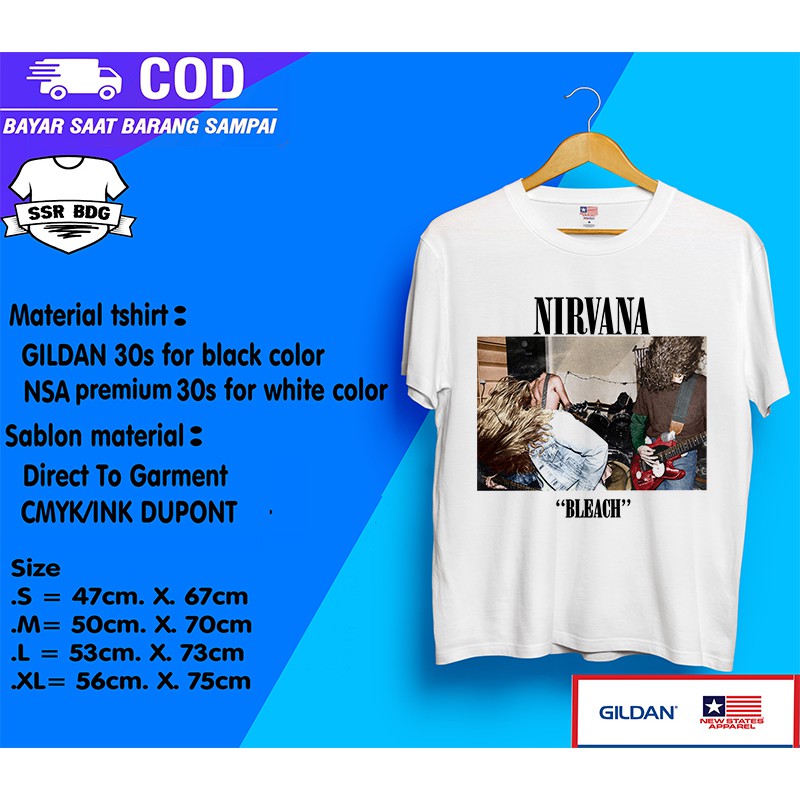 Jual Kaos Nirvana Black Rap Tee Baju Band Musik Vintage Pria Wanita