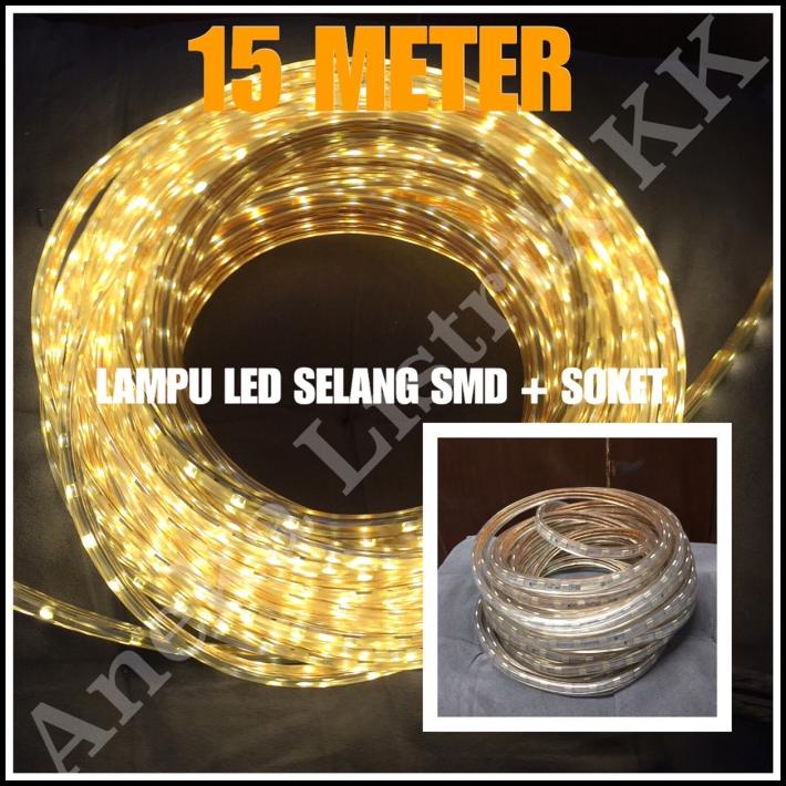 Jual Lampu Led Strip Selang Smd 5050 15M Kuning 220V 15 M Meter Outdoor