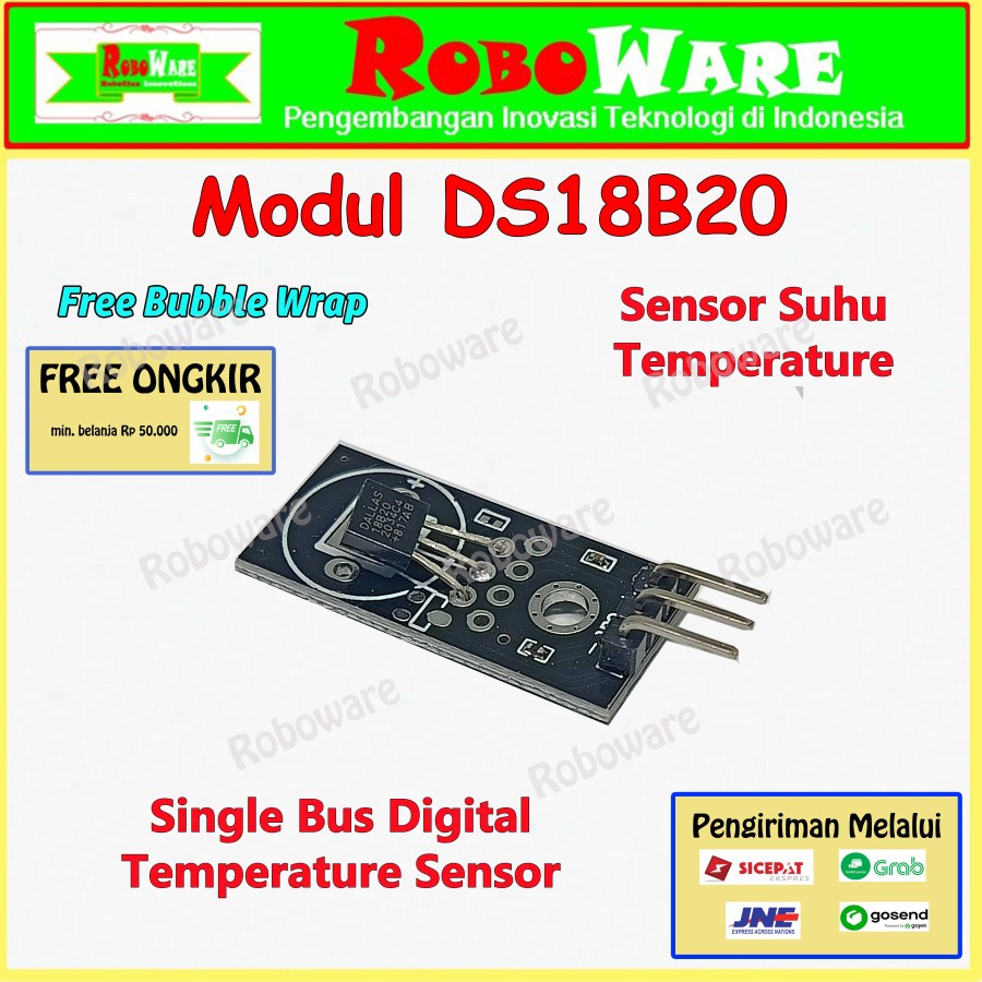 Jual Ds B Sensor Suhu Single Bus Digital Temperature Sensor Module