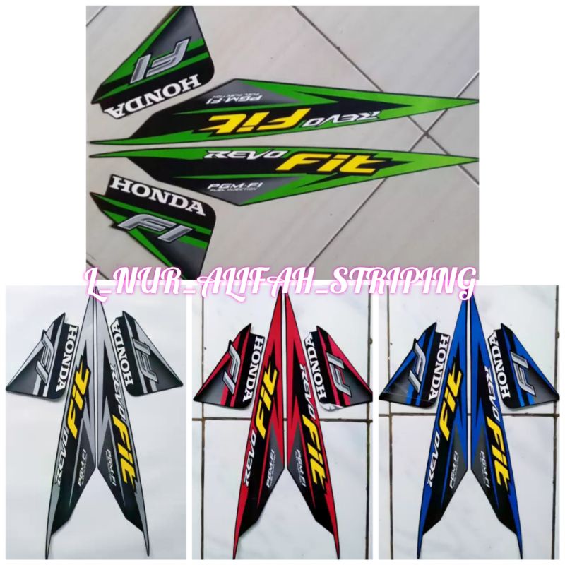 Jual STIKER STRIPING LIS LES POLET BODY MOTOR HONDA REVO FIT FI 2018