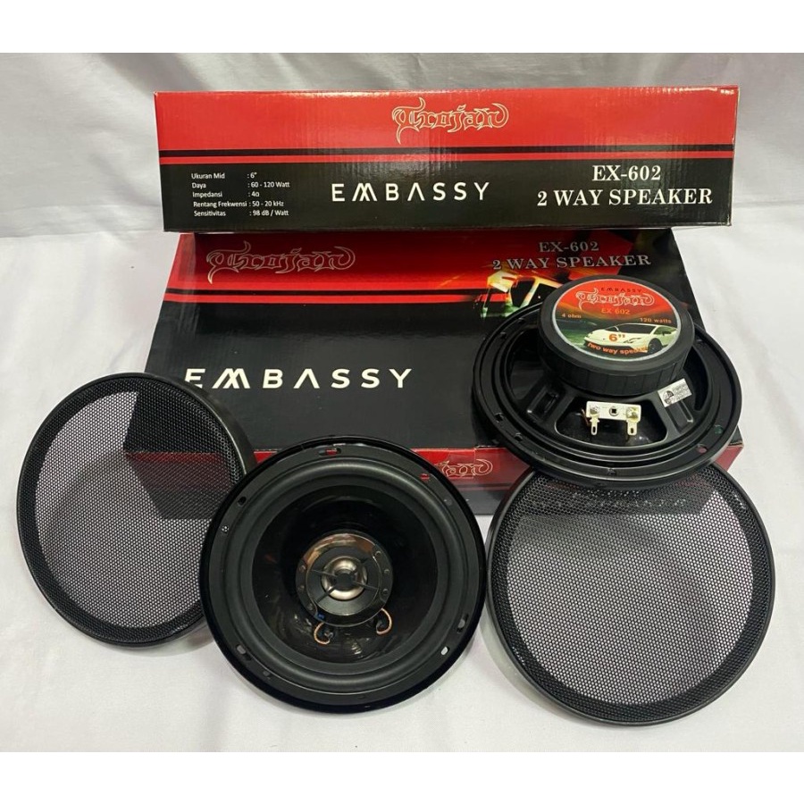 Jual Speaker Pintu Mobil 6 Inch Coaxial 120 Watt Embassy EX 602