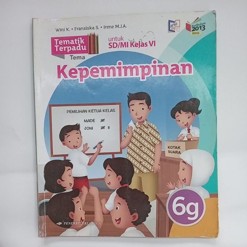 Jual Tematik Terpadu Untuk SD MI Kelas VI Tema 6A Tema 6B Tema 6C Tema