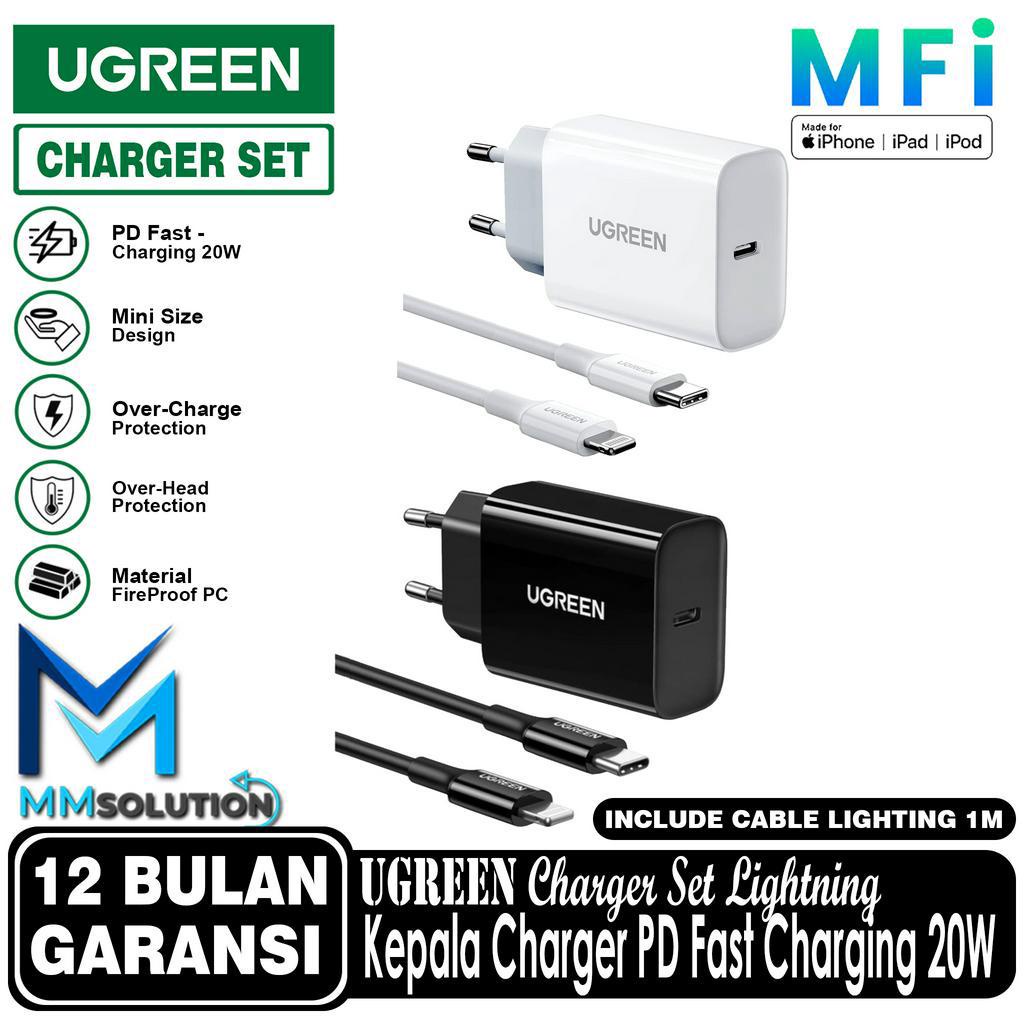 Jual Ugreen Kepala Charger Set W Kabel Lightning Mfi Pd Fast