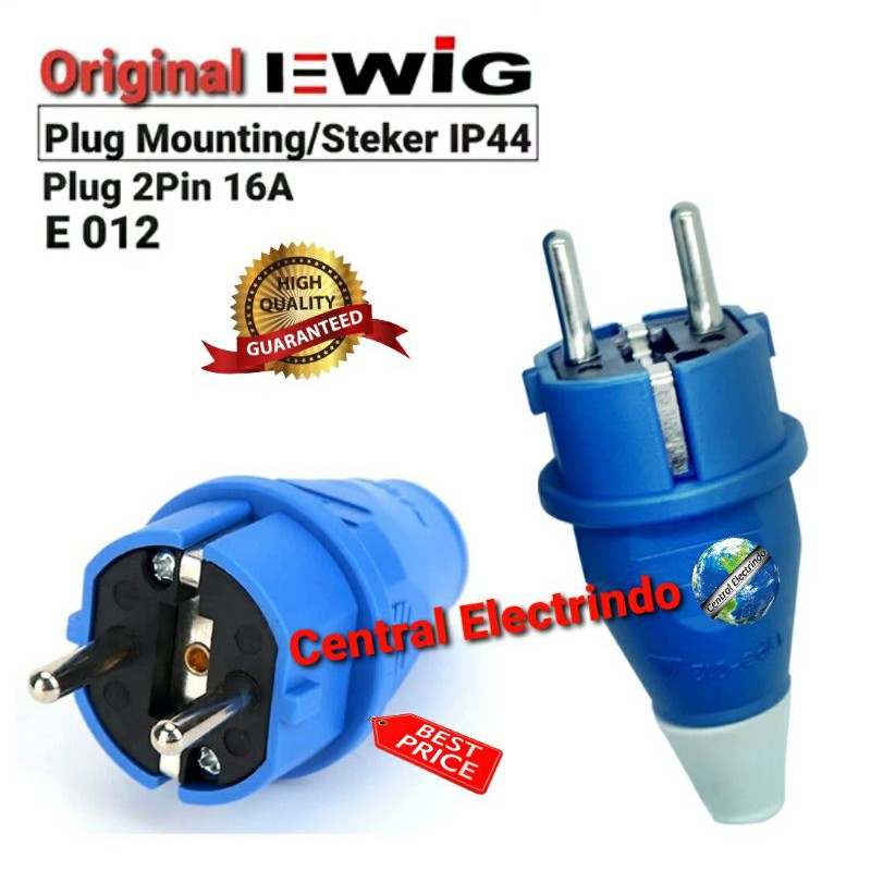 Jual Plug Mounting Male Steker 2Pin 16A E012 EWIG Shopee Indonesia