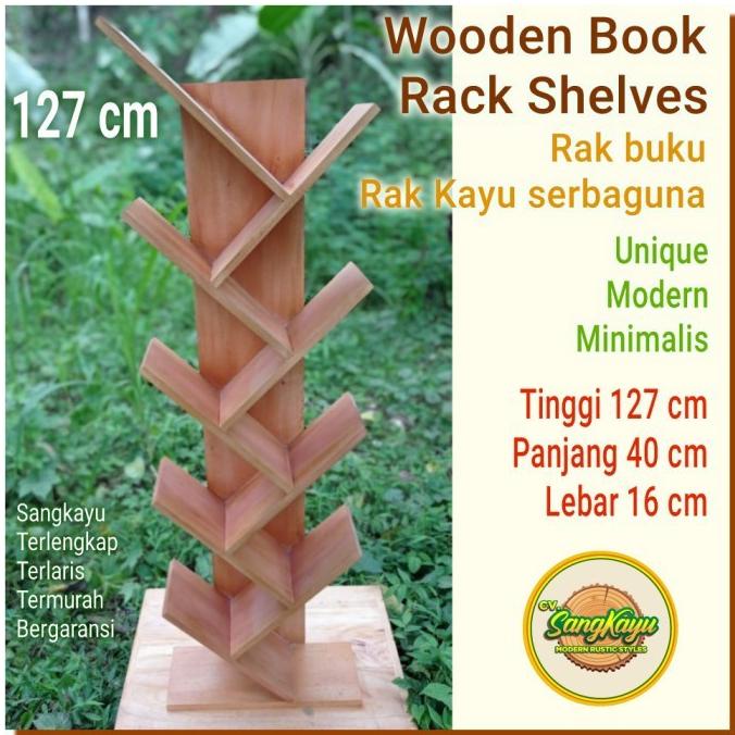 Jual Rt Rak Buku Rak Kayu Cm Wooden Book Rack Shelves Rak Kayu