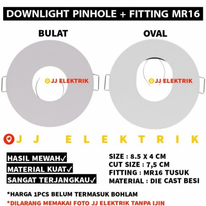 Jual Kap Lampu Spotlight Downlight Sorot Plafon Fitting MR16 Bulat Oval